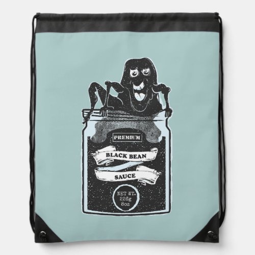 Funny Black Bean Sauce Monster Drawstring Bag
