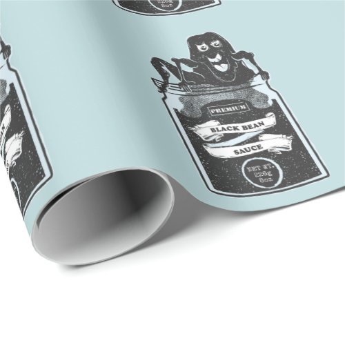 Funny Black Bean Sauce Monster Wrapping Paper