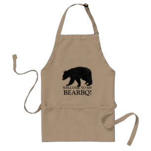 Funny Black Bear Barbecue Apron