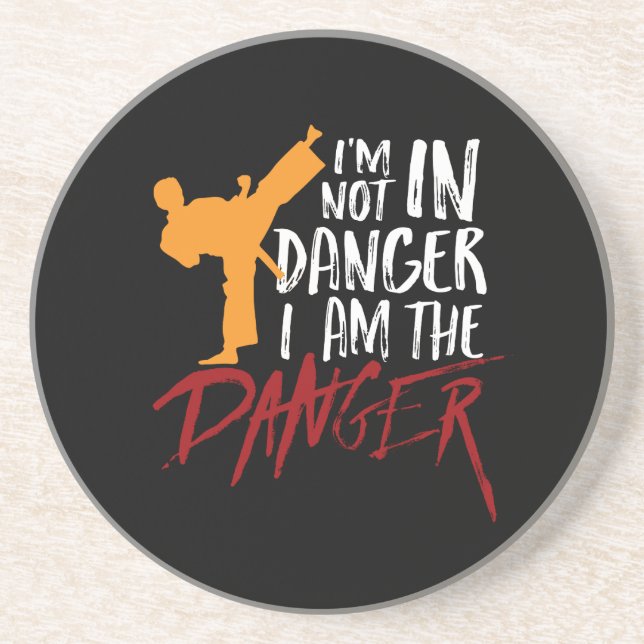 Funny Black Belt Fighter Martial Arts Humor Coaster (Front)