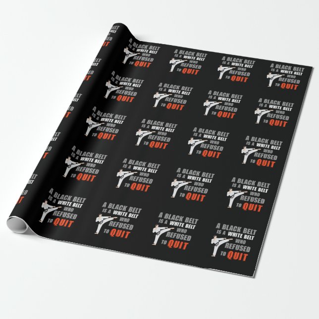 Funny Black Belt Humor Taekwondo Jiu Jitsu Karate Wrapping Paper (Unrolled)