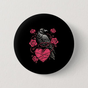 Funny Black Bird F-caw-f Anti Valentines Day Singl Button
