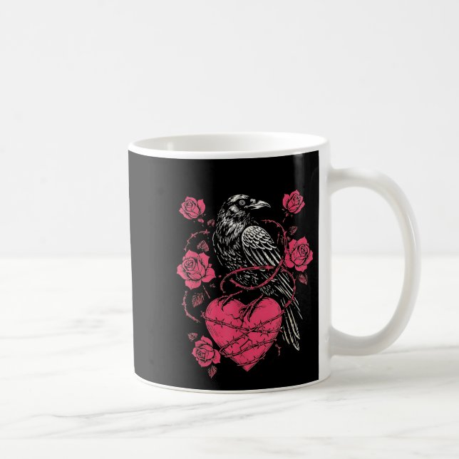 Funny Black Bird F-caw-f Anti Valentines Day Singl Coffee Mug (Right)