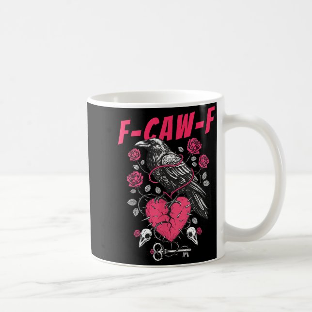 Funny Black Bird F-caw-f Anti Valentines Day Singl Coffee Mug (Right)