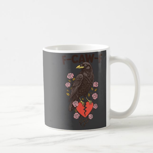 Funny Black Bird F-caw-f Anti Valentines Day Singl Coffee Mug (Right)