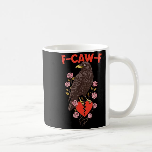Funny Black Bird F-caw-f Anti Valentines Day Singl Coffee Mug (Right)