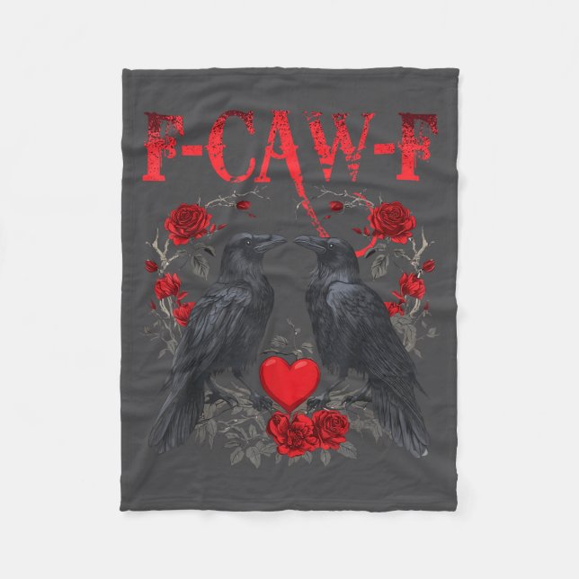 Funny Black Bird F-caw-f Anti Valentines Day Singl Fleece Blanket (Front)