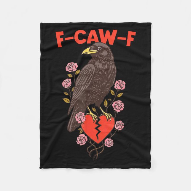 Funny Black Bird F-caw-f Anti Valentines Day Singl Fleece Blanket (Front)