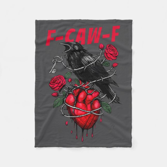 Funny Black Bird F-caw-f Anti Valentines Day Singl Fleece Blanket (Front)