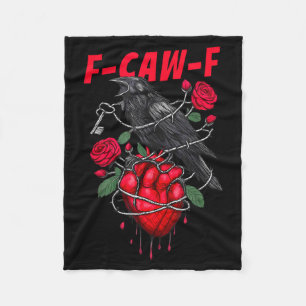 Funny Black Bird F-caw-f Anti Valentines Day Singl Fleece Blanket