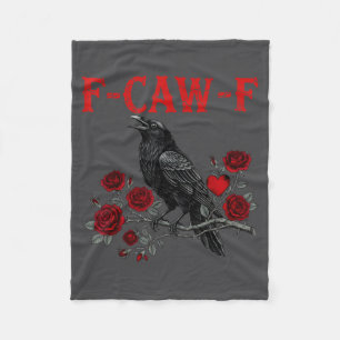 Funny Black Bird F-caw-f Anti Valentines Day Singl Fleece Blanket