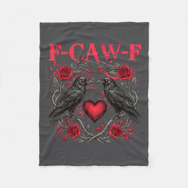 Funny Black Bird F-caw-f Anti Valentines Day Singl Fleece Blanket (Front)