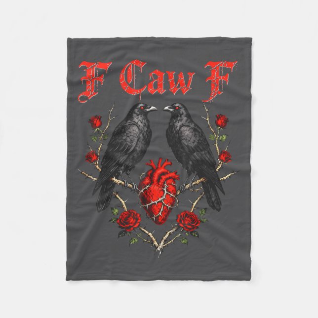 Funny Black Bird F-caw-f Anti Valentines Day Singl Fleece Blanket (Front)