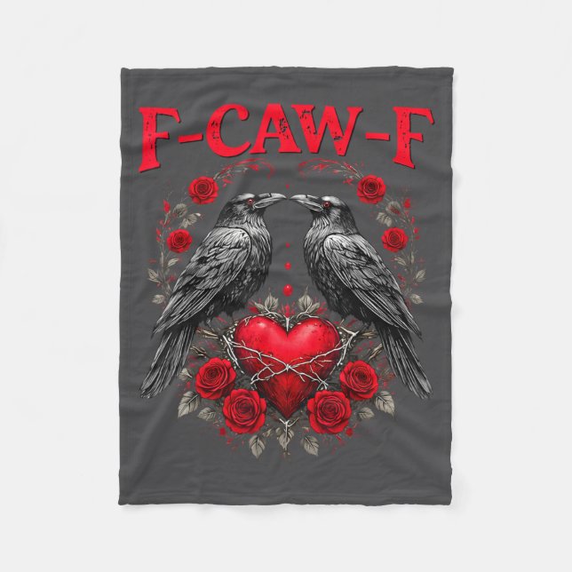 Funny Black Bird F-caw-f Anti Valentines Day Singl Fleece Blanket (Front)