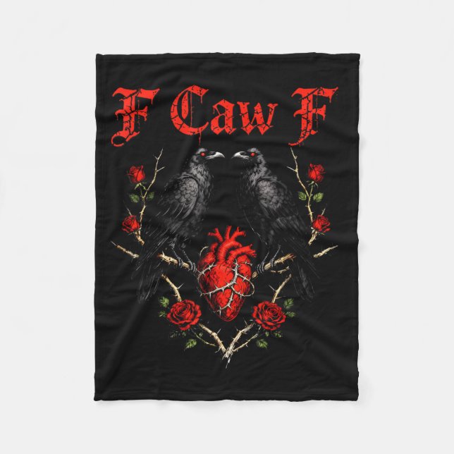 Funny Black Bird F-caw-f Anti Valentines Day Singl Fleece Blanket (Front)