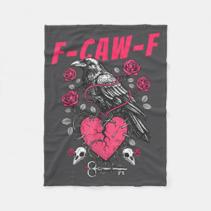 Funny Black Bird F-caw-f Anti Valentines Day Singl Fleece Blanket