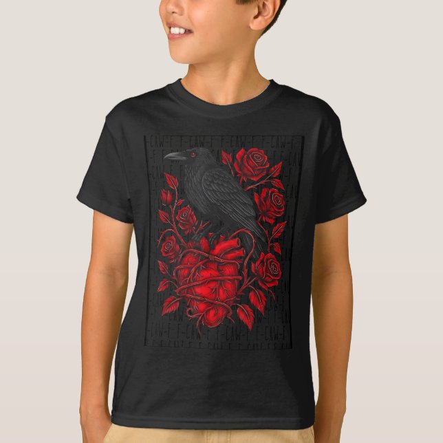 Funny Black Bird F-caw-f Anti Valentines Day Singl T-Shirt (Front)