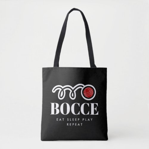Funny black bocci ball tote bag for bocce lover