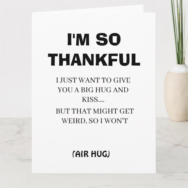 Funny Black Calligraphy I'm So Thankful Simple Tha Thank You Card (Front)