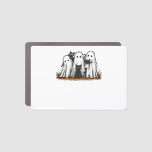 Funny Black Cat and Ghost Halloween Essential T-Sh Car Magnet