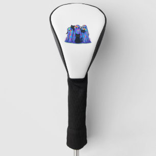 Funny Black Cat and Ghost Halloween Essential T-Sh Golf Head Cover