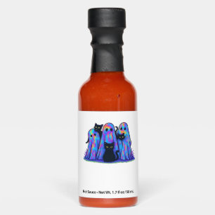 Funny Black Cat and Ghost Halloween Essential T-Sh Hot Sauces