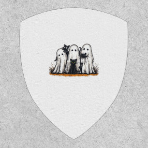 Funny Black Cat and Ghost Halloween Essential T-Sh Patch