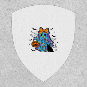 Funny Black Cat and Ghost Halloween Essential T-Sh Patch