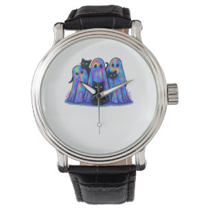 Funny Black Cat and Ghost Halloween Essential T-Sh Watch