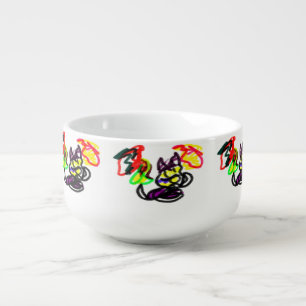 funny Black cat autumn time Soup Mug