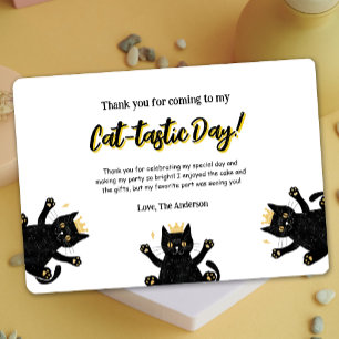 Funny Black Cat Birthday Thank You Card