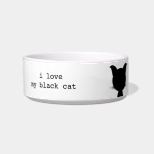 black cat food bowl