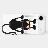 Funny Black Cat Cartoon Scratching Wall Case-Mate iPhone Case (Back (Horizontal))