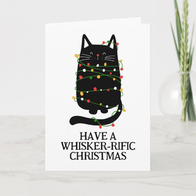 funny black cat christmas cards (Front)