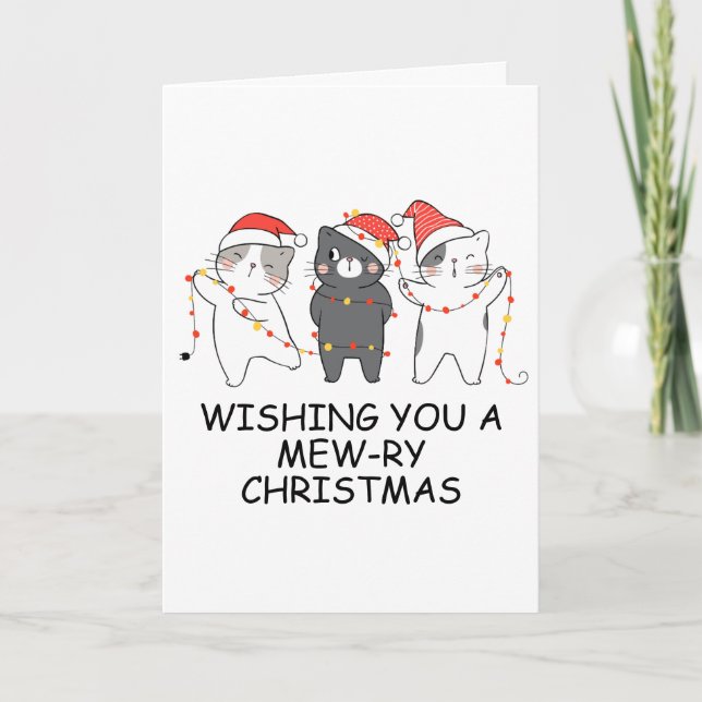 funny black cat christmas cards (Front)