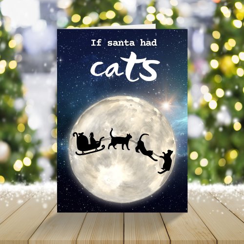 Funny black cat Christmas holiday card