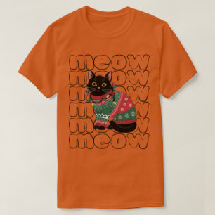 Funny Black Cat Christmas T-Shirt