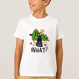 Funny Black Cat Christmas Tree Merry Santa Humor C T-Shirt