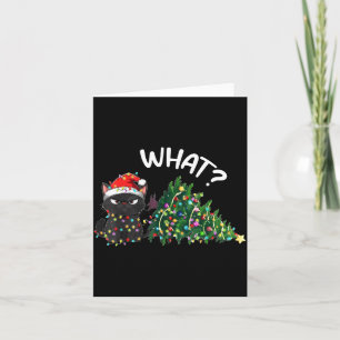 Funny Black Cat Christmas Tree Merry Xmas Humor Ca Card