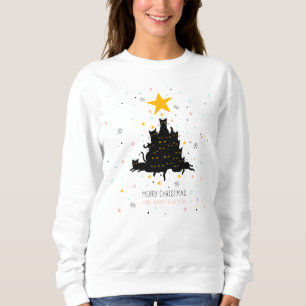 Funny Black Cat Christmas Tree Sweatshirt