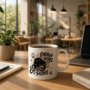 Funny Black Cat Coffee Mug for Introverts
