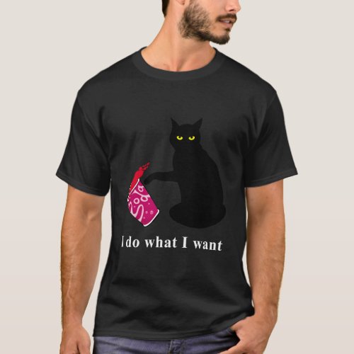 Funny Black Cat Do What I Want T_Shirt