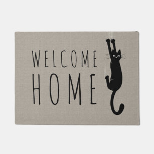 cat funny doormat