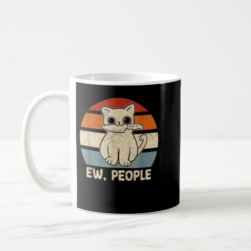 Funny Black Cat Ew People Vintage Cat Lover T_Shir Coffee Mug