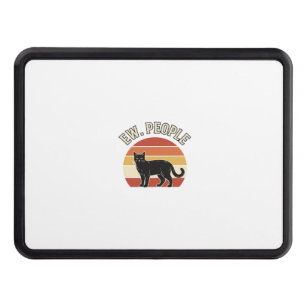 Funny Black Cat Ew People Vintage Retro Design_1 Hitch Cover