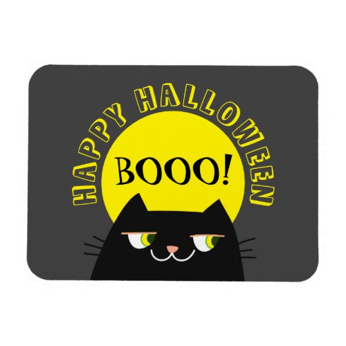 Funny Black Cat Halloween Magnet