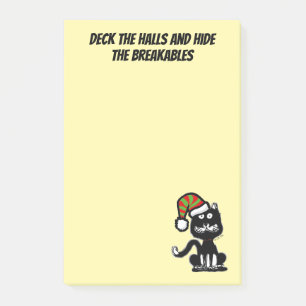 Funny Black Cat Holiday Humor Festive Cat Post-it Notes