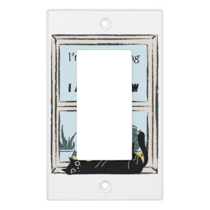 Funny Black Cat, I am the view Light Switch Cover