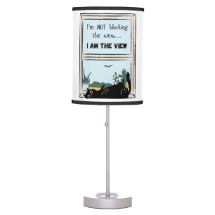 Funny Black Cat, I am the view  Table Lamp