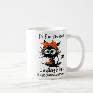 Funny Black Cat Its Fine I'm Fine Multiple Scleros Coffee Mug